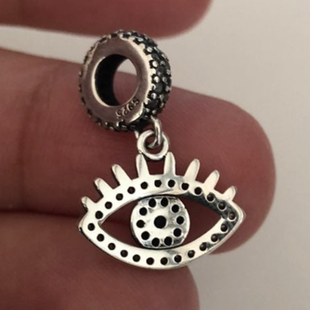 CZ Evil Eye Protection Dangle Charm - Picture 3 of 3